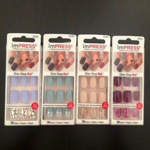 KISS “imPRESS” Press on Manicure (4 Pack Bundle)